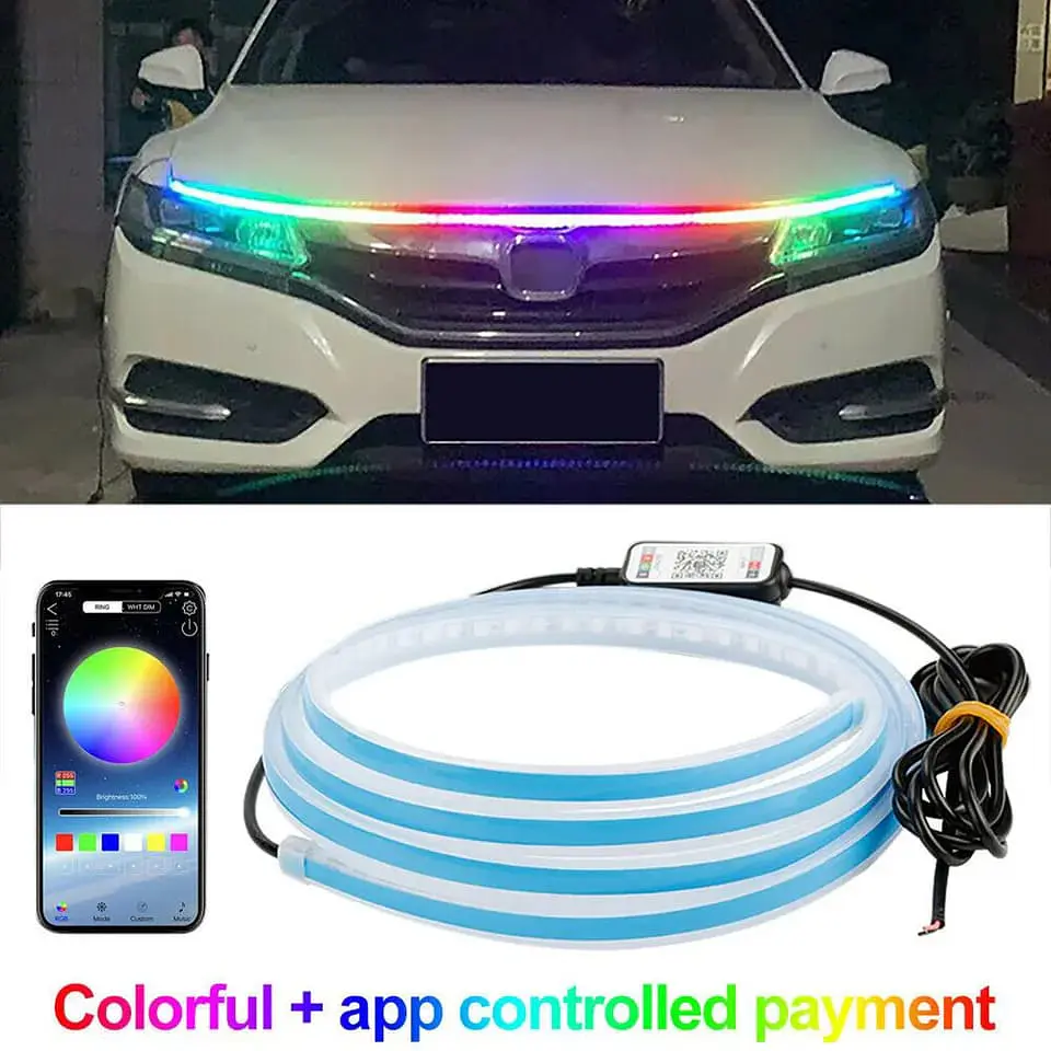 Tiras de Decoración Led para capot de autos, luces RGB 10