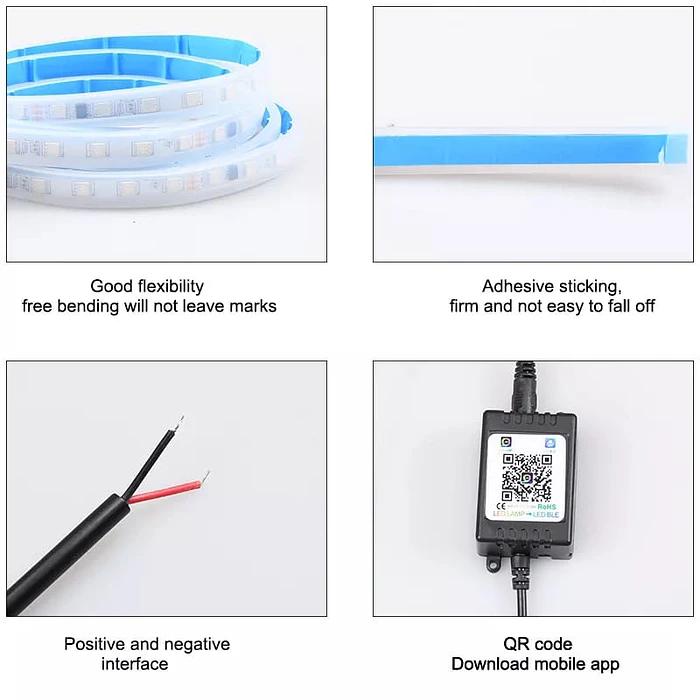 Tiras de Decoración Led para capot de autos, luces RGB  6