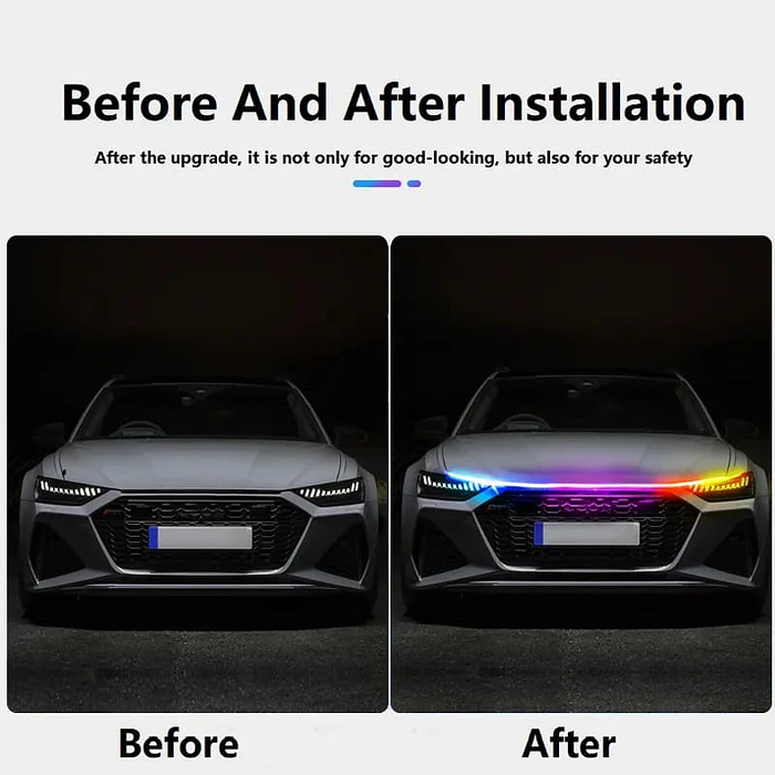 Tiras de Decoración Led para capot de autos, luces RGB  13