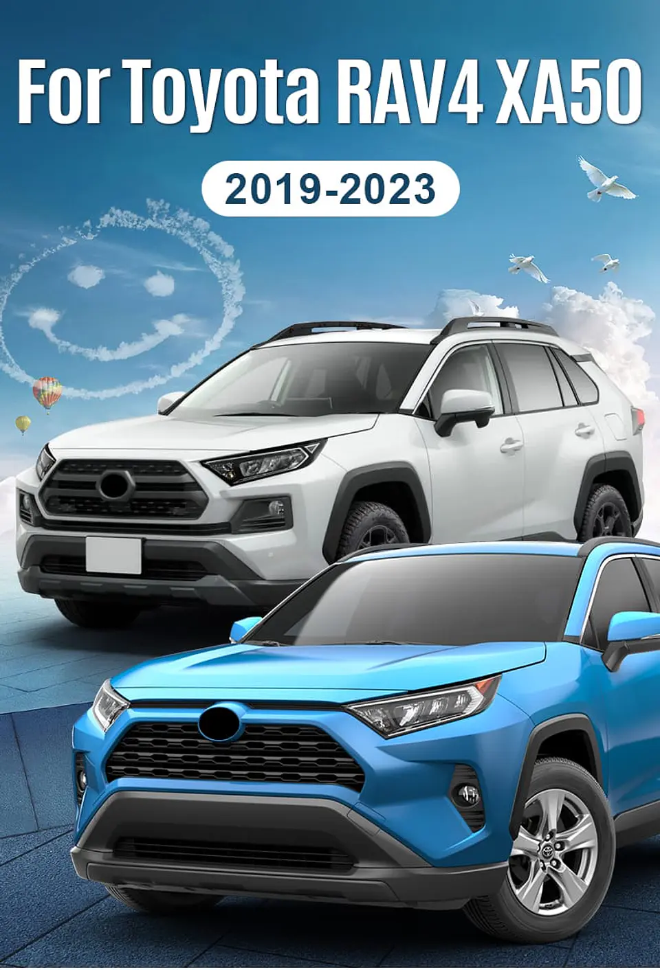 Moldura cubierta manija acero inox. - Toyota RAV4 XA50 3