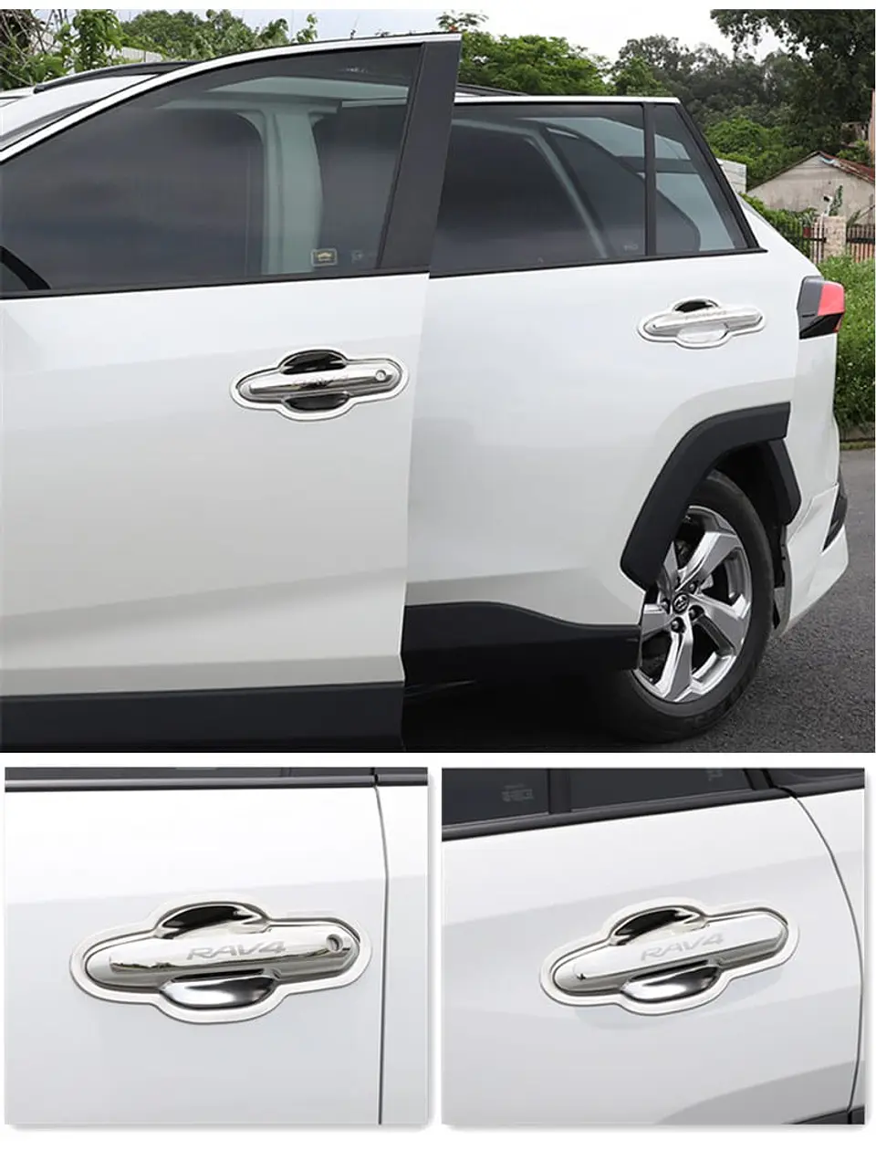 Moldura cubierta manija acero inox. - Toyota RAV4 XA50 6