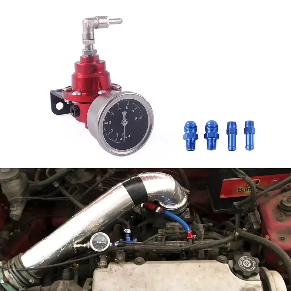 Regulador de presión de Bencina Combustible Universal rojo 5