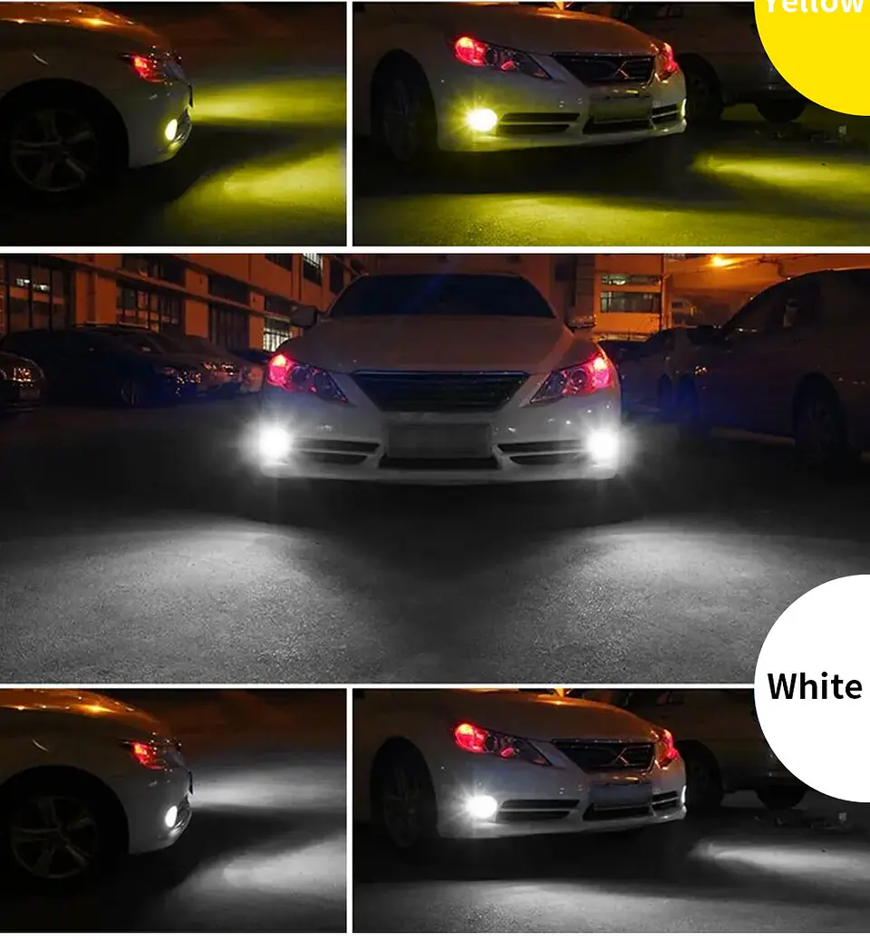 Par ampolletas LED bicolor 9005 4800Lm 12V - Blanco con amarillo 11
