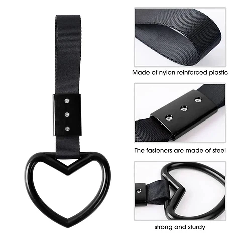 Correa decorativa auto forma corazón - Negro