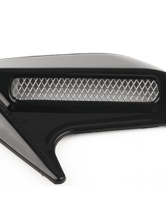 X2 Toma de flujo de aire tunning para lateral de autos y capot decorativa con adhesivo color negro