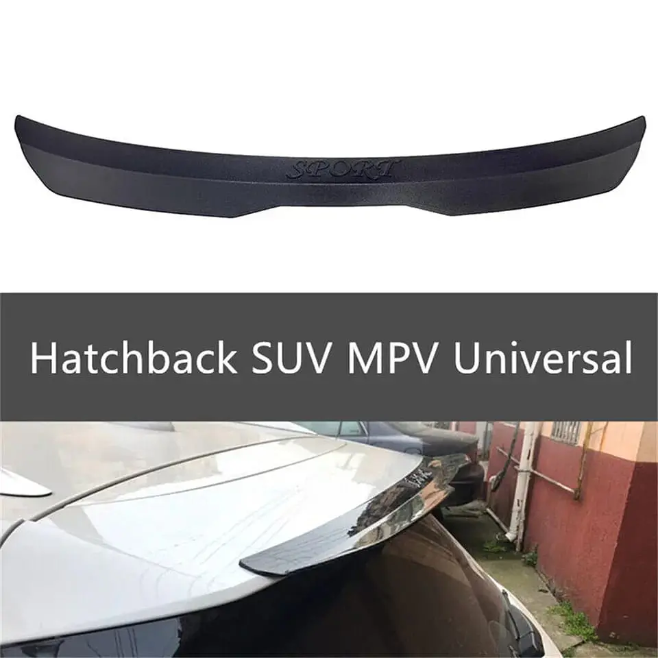 Alerón trasero plastico tunning tipo BMW color Negro Mate con letras 5