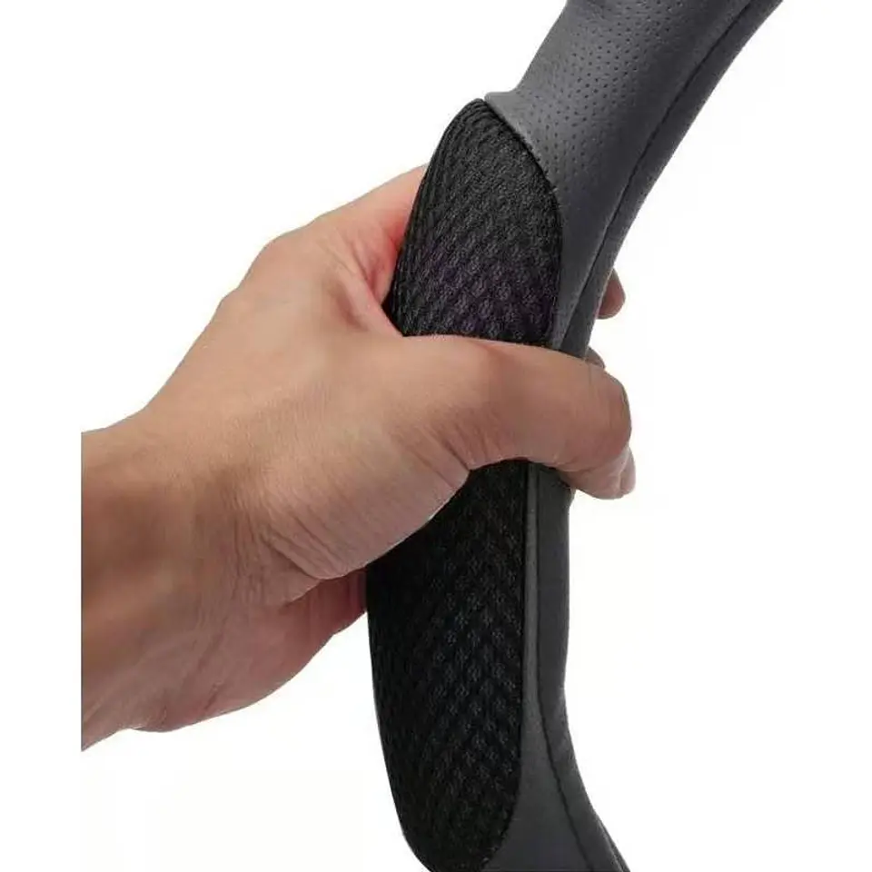 Funda cubre Volante de autos standard 38cm ergonómico con goma negro 6