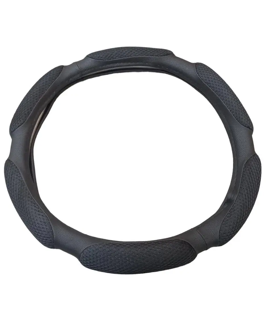 Funda cubre Volante de autos standard 38cm ergonómico con goma negro 7
