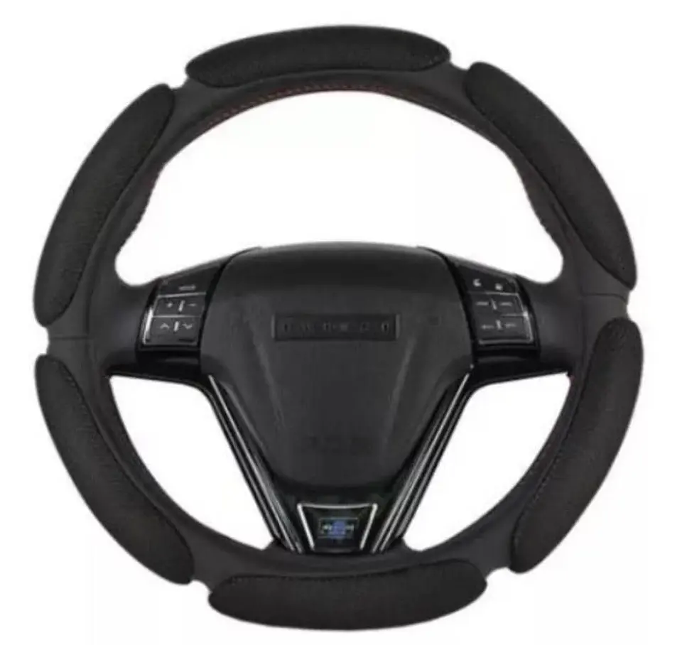Funda cubre Volante de autos standard 38cm ergonómico con goma negro 3