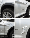 X2 Toma de flujo de aire tunning para lateral de autos y capot decorativa con adhesivo color blanco.