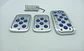 Set cubre pedales Sparco, 3pzs aluminio - Cromado/Azul - thumbnail 4