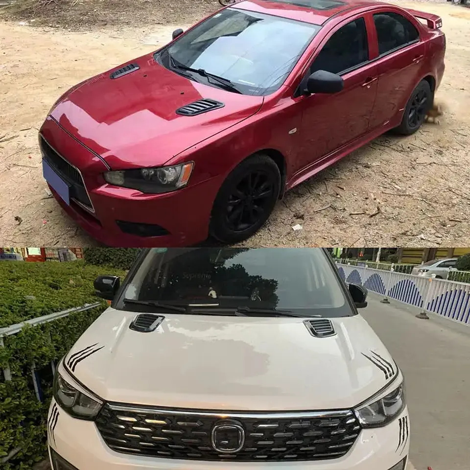 X2 Cubiertas, Toma de flujo de aire para capot de autos decorativa 8