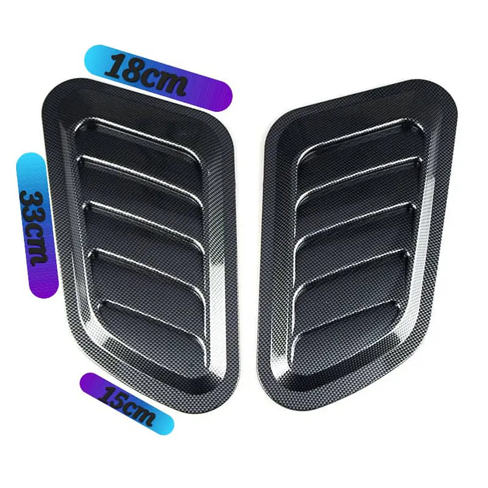 X2 Cubiertas, Toma de flujo de aire para capot de autos decorativa 9