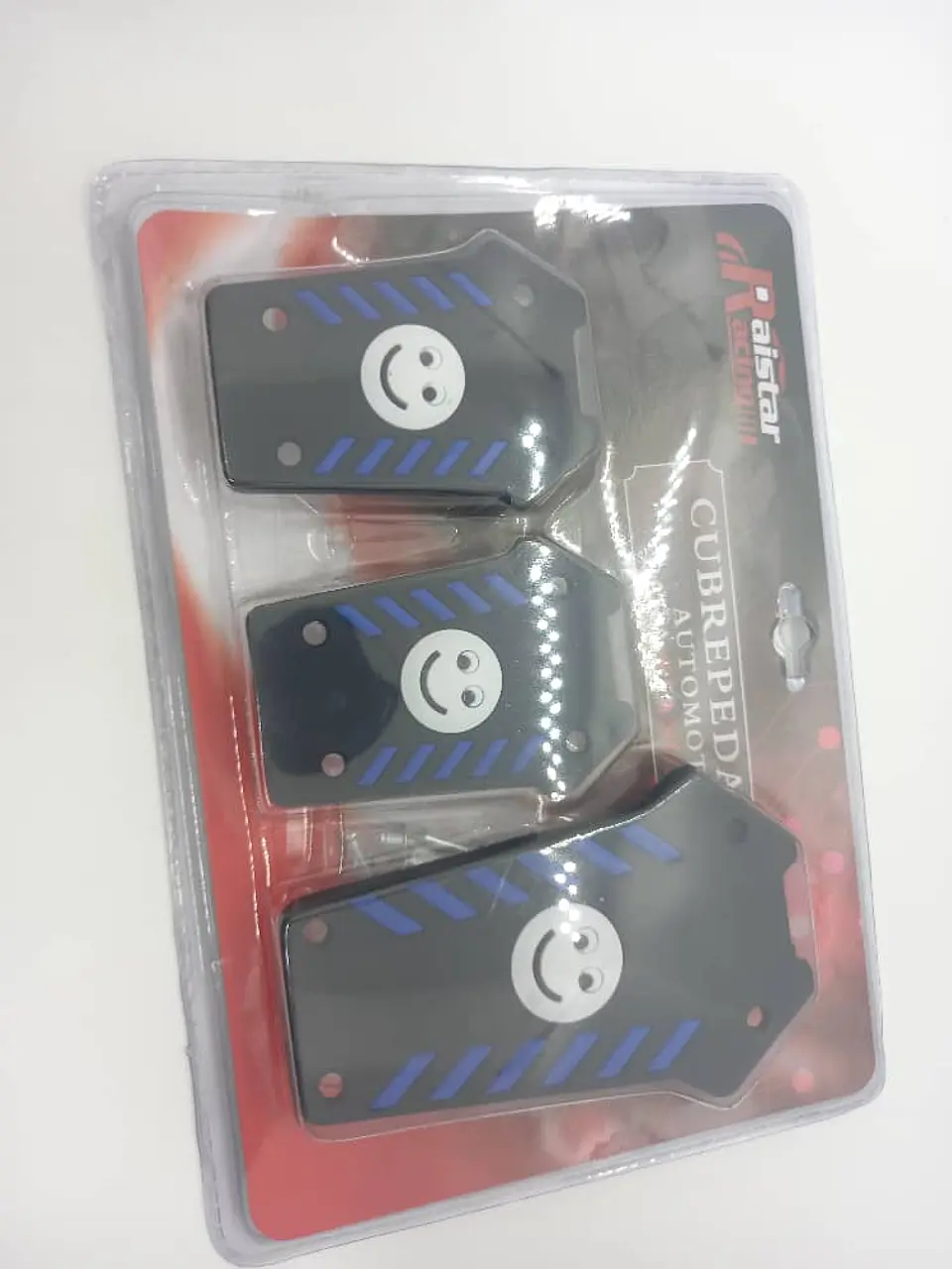 Set cubre pedales carita feliz, 3pzs - Negro/Azul 7