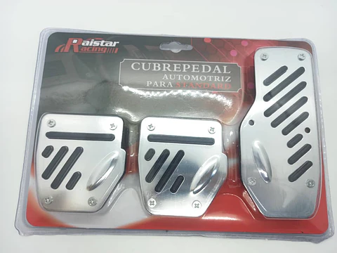 Set cubre pedales de auto, 3pzs - Cromado línea negra H82-23N