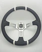 Volante deportivo universal Sparco 35cm - Centro Plata, línea Blanca - thumbnail 5