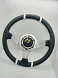 Volante deportivo universal Sparco 35cm - Centro Plata, línea Blanca - thumbnail 8