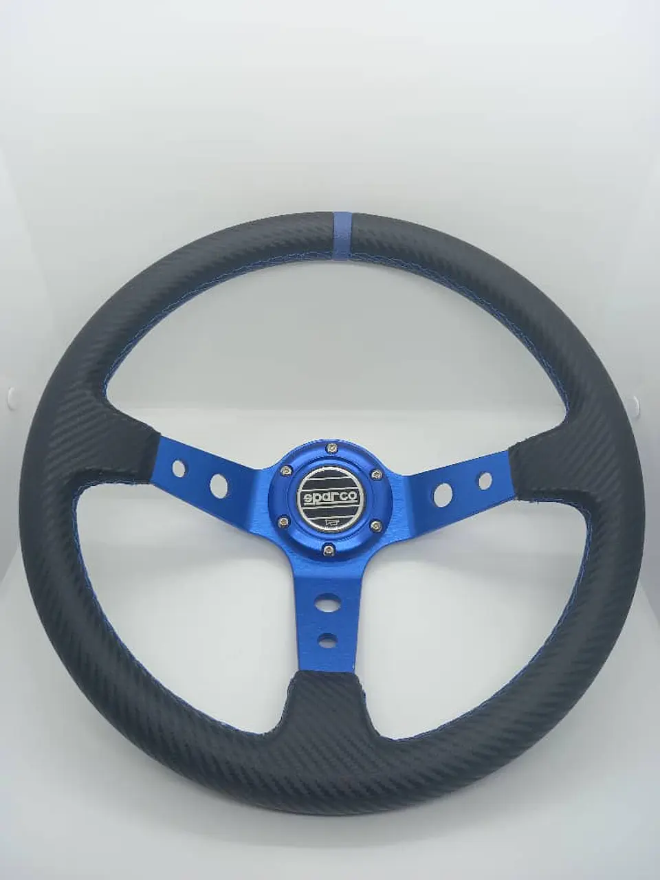 Volante deportivo Sparco 35cm (agujeros) - Centro Azul, línea Azul 7