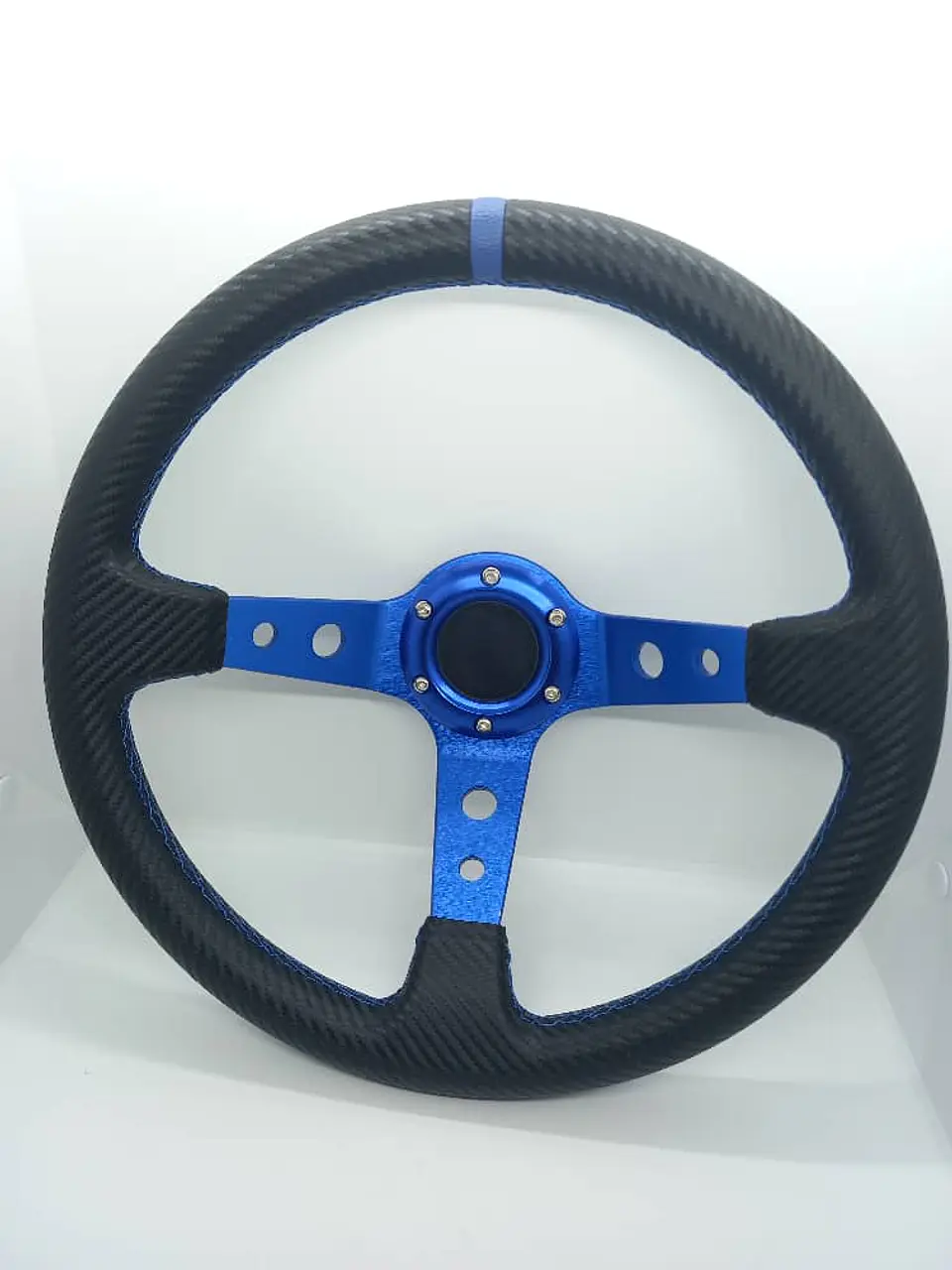 Volante deportivo Sparco 35cm (agujeros) - Centro Azul, línea Azul 10
