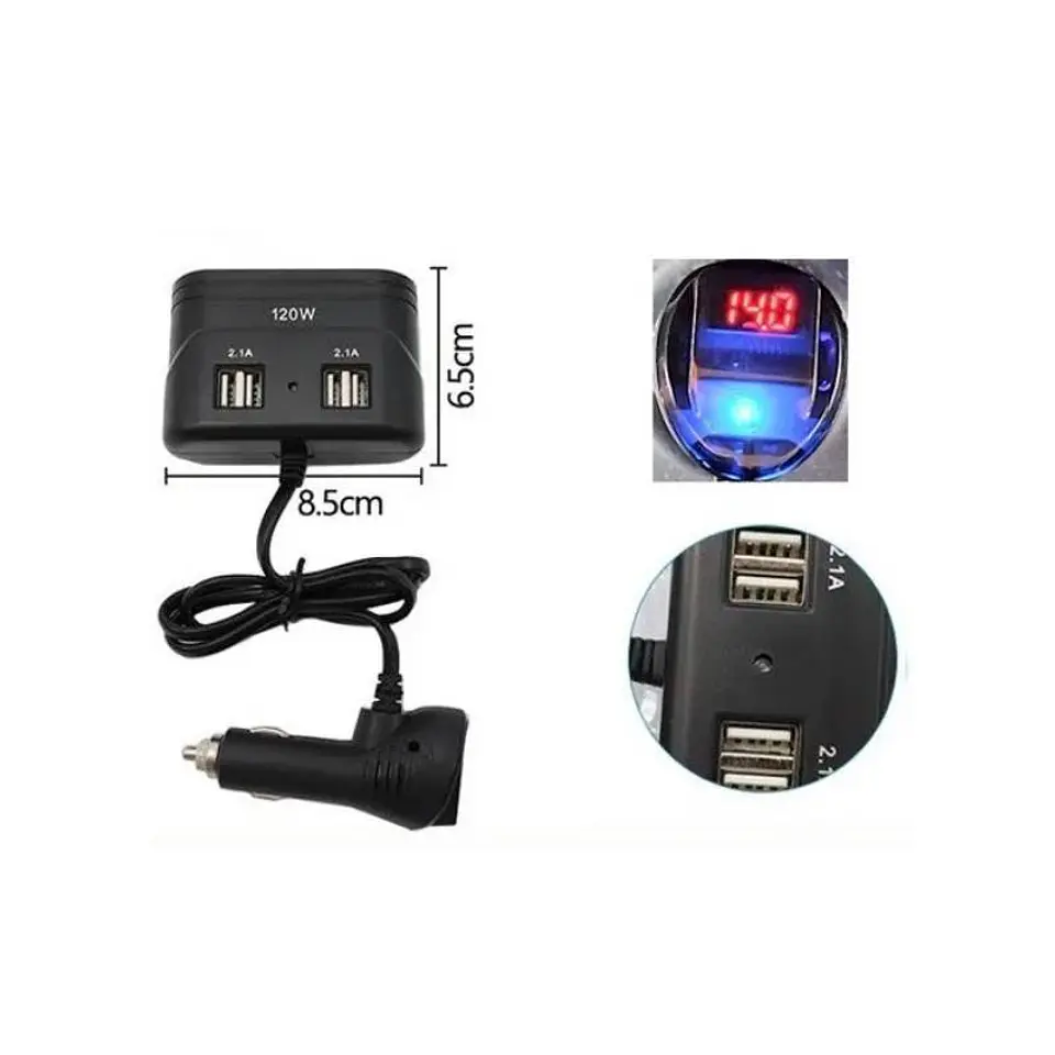 Adaptador Splitter Multienchufe con 3 Tomas de Corriente tipo 2