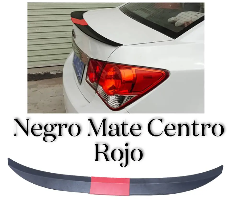 Lip Alerón maletero tunning plástico - Negro Mate/Rojo 1