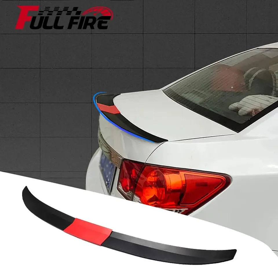 Lip Alerón maletero tunning plástico - Negro Mate/Rojo 13