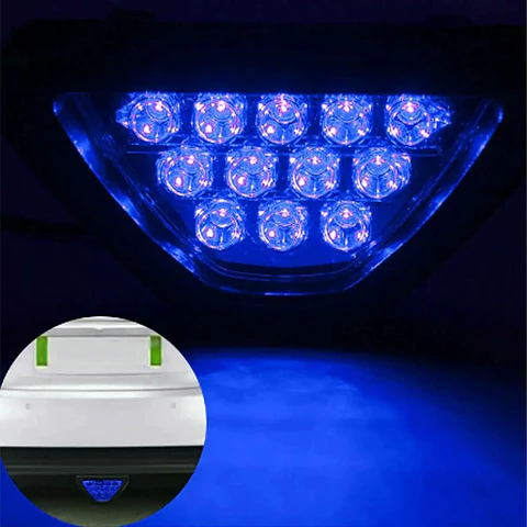 Tercera luz freno F1 strobo triangular 12 LED - Azul