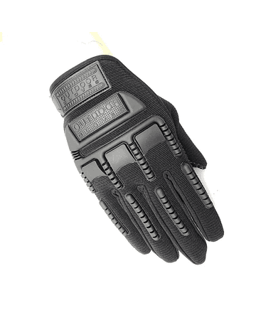 Guantes protectores para motociclista dedo completo modelo táctico con protección de goma en la parte superior y antideslizante touch en las palmas y cierre de velcro para mejorar su ajuste