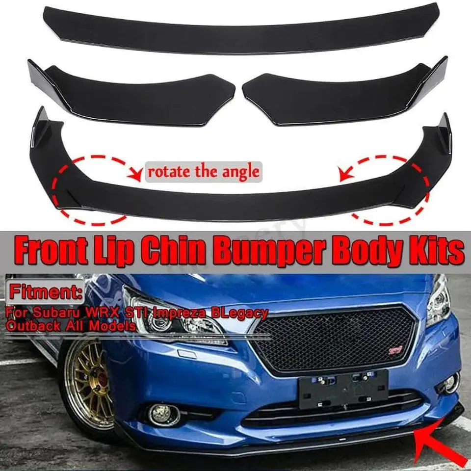 Lip Bumper - Faldón delantero Sencillo o SUV 3 piezas negro 8