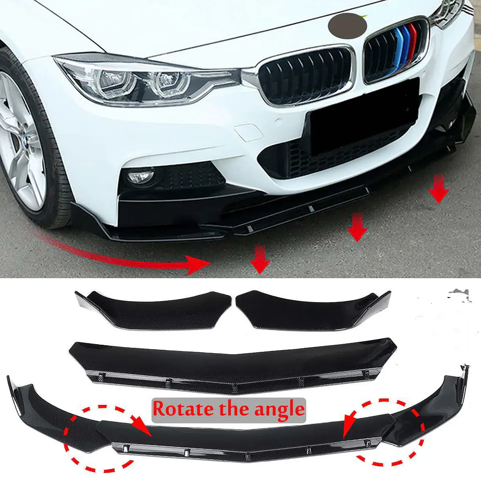 Lip Bumper - Faldón delantero o SUV 3 piezas negro brillante Gloss 11