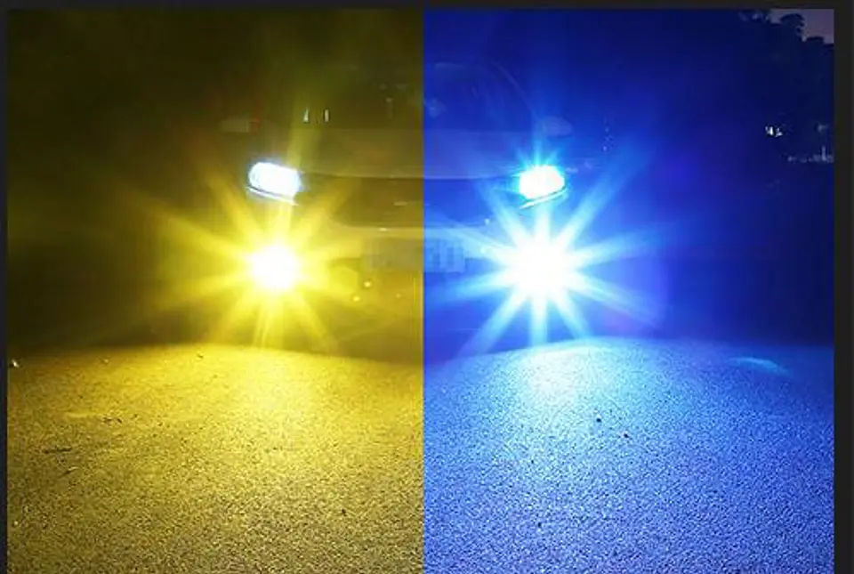 Par ampolletas LED bicolor 9005-9006 4800Lm 12V - Amarillo con Azul 10