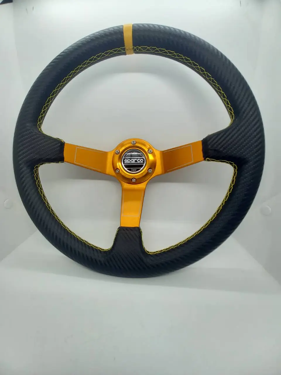 Volante deportivo universal Sparco 35cm liso - línea amarilla 7