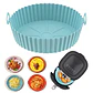 Cesta de silicona para freidora de aire, bandeja reutilizable celeste - Miniatura 1
