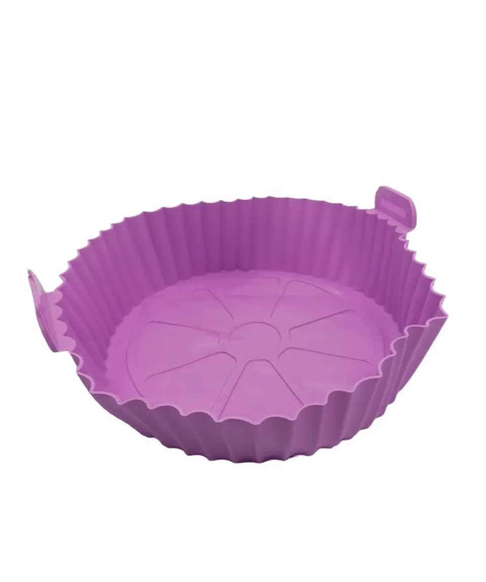 Cesta de silicona para freidora de aire, bandeja reutilizable morado 1