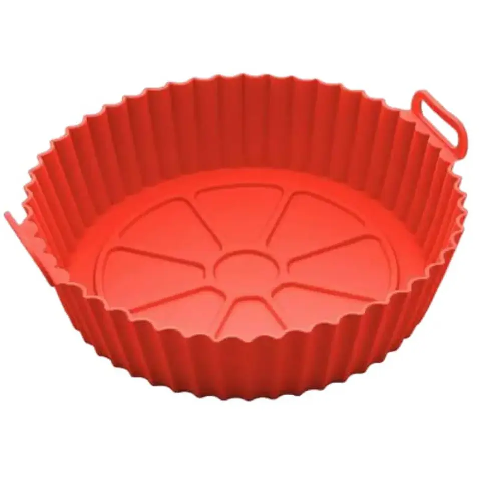 Cesta de silicona para freidora de aire, bandeja reutilizable rojo 1