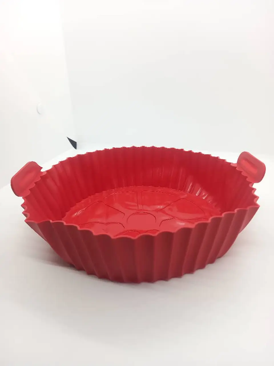 Cesta de silicona para freidora de aire, bandeja reutilizable rojo 7