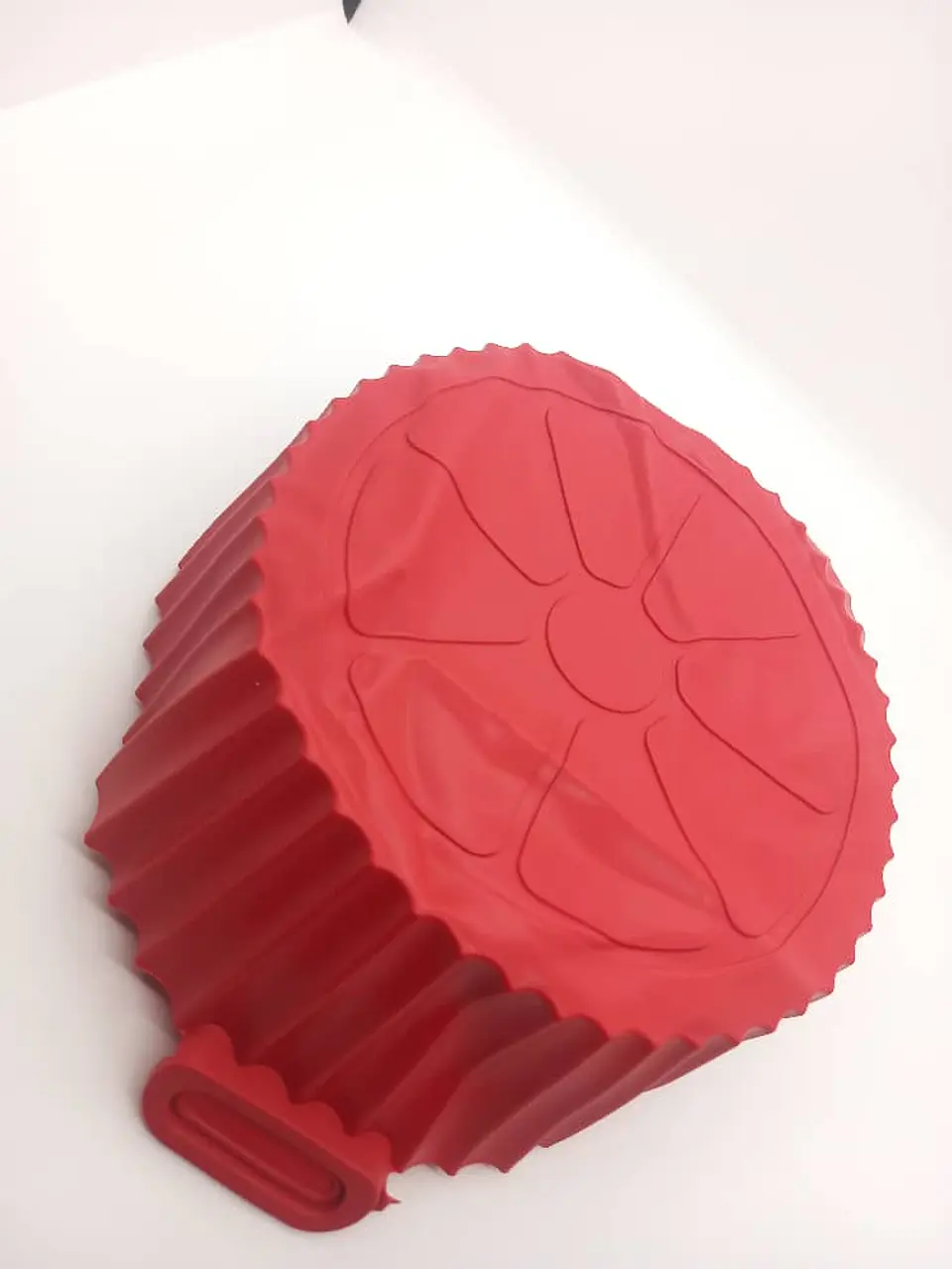 Cesta de silicona para freidora de aire, bandeja reutilizable rojo 9