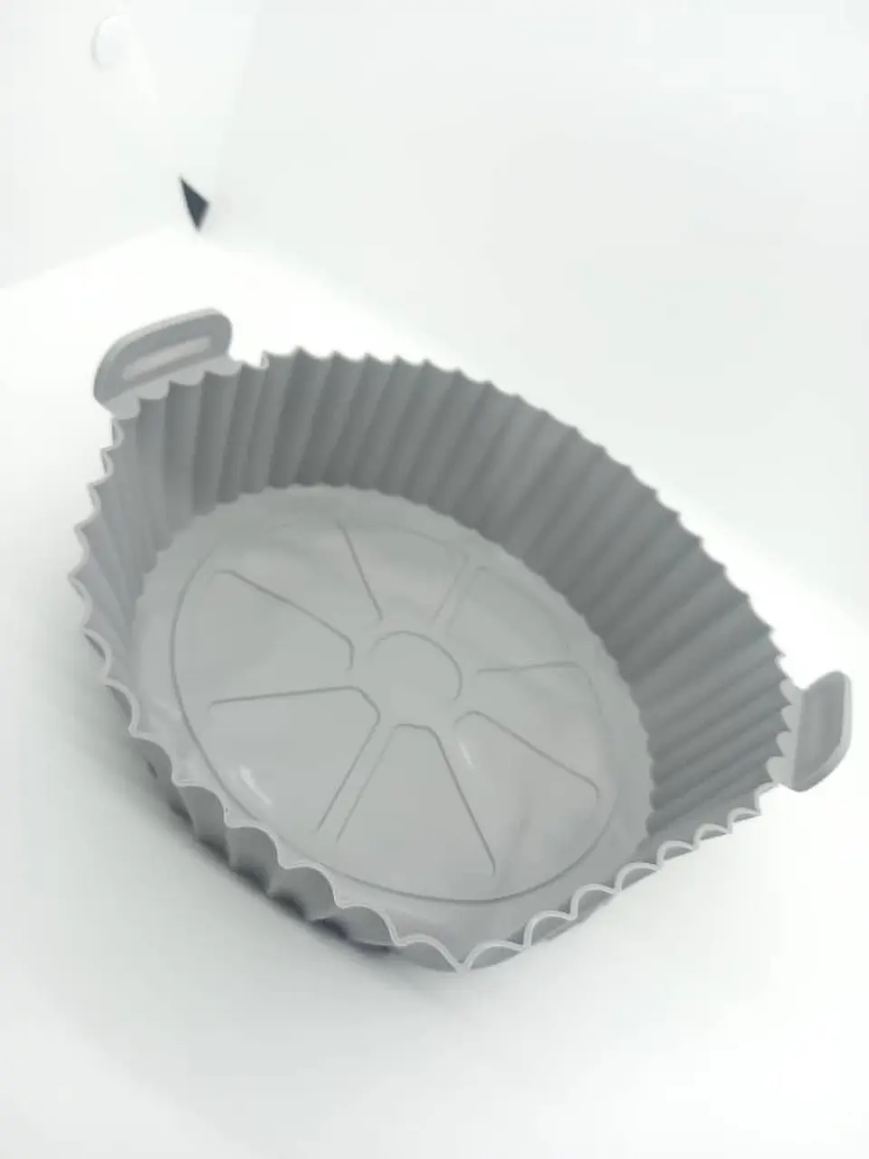 Cesta de silicona para freidora de aire, bandeja reutilizable gris 4