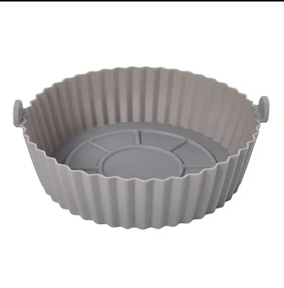 Cesta de silicona para freidora de aire, bandeja reutilizable gris 8