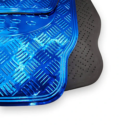 Alfombras pisos de auto diseño metálico azul