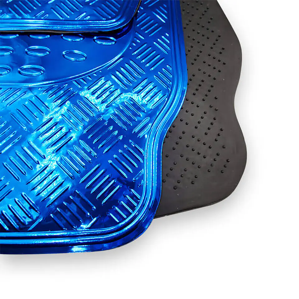 Alfombras pisos de auto diseño metálico azul 1