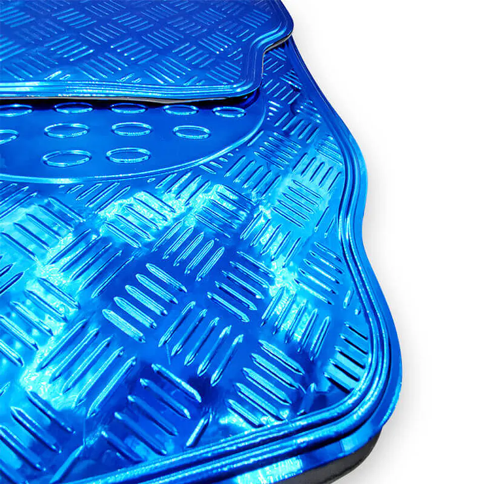 Alfombras pisos de auto diseño metálico azul 2
