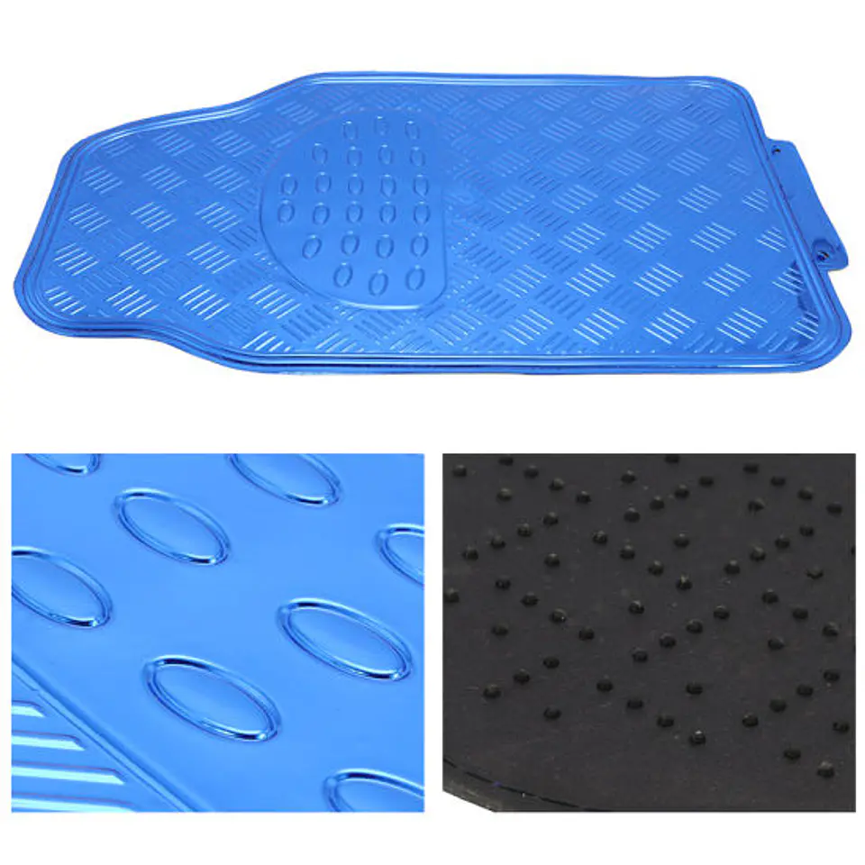 Alfombras pisos de auto diseño metálico azul 8