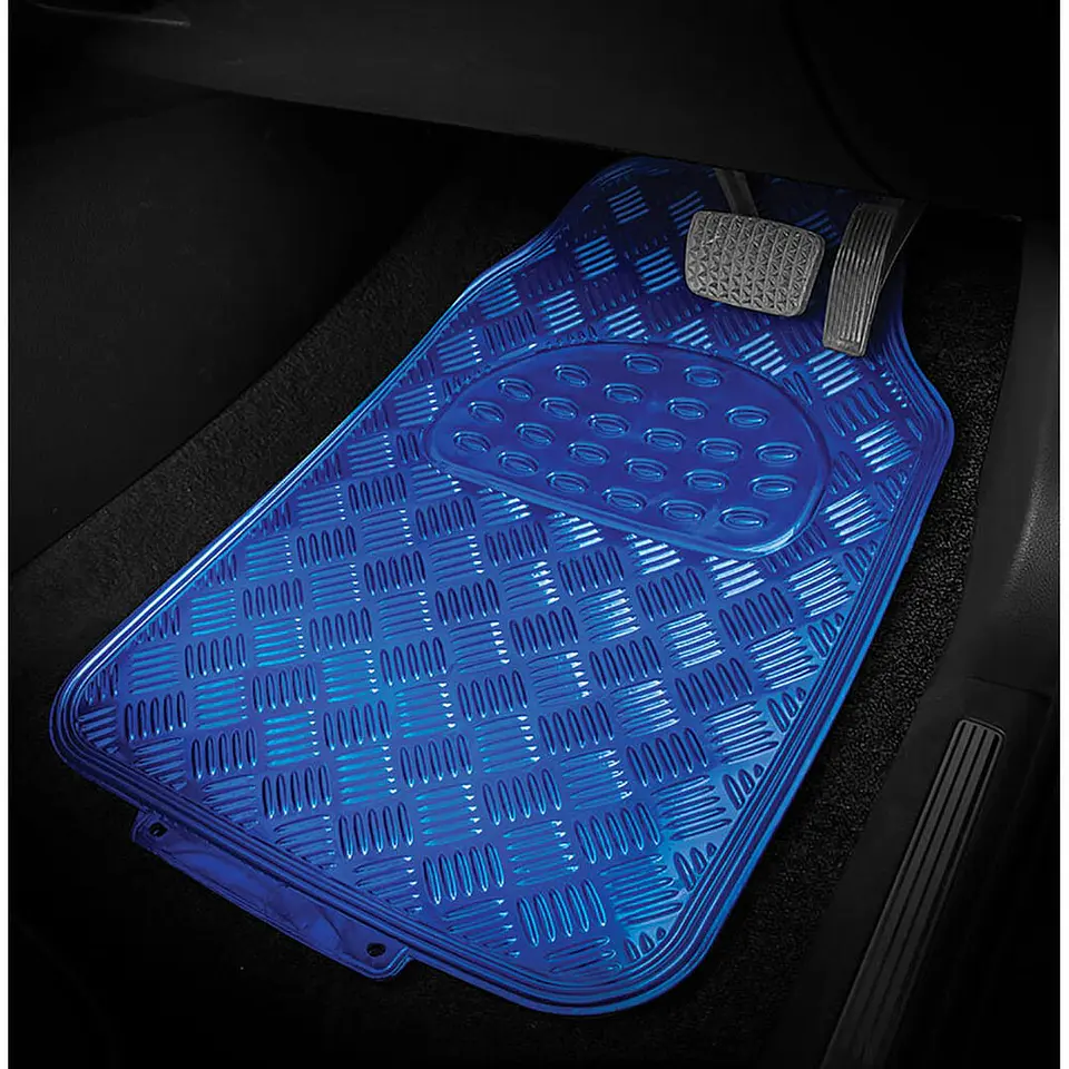 Alfombras pisos de auto diseño metálico azul 9
