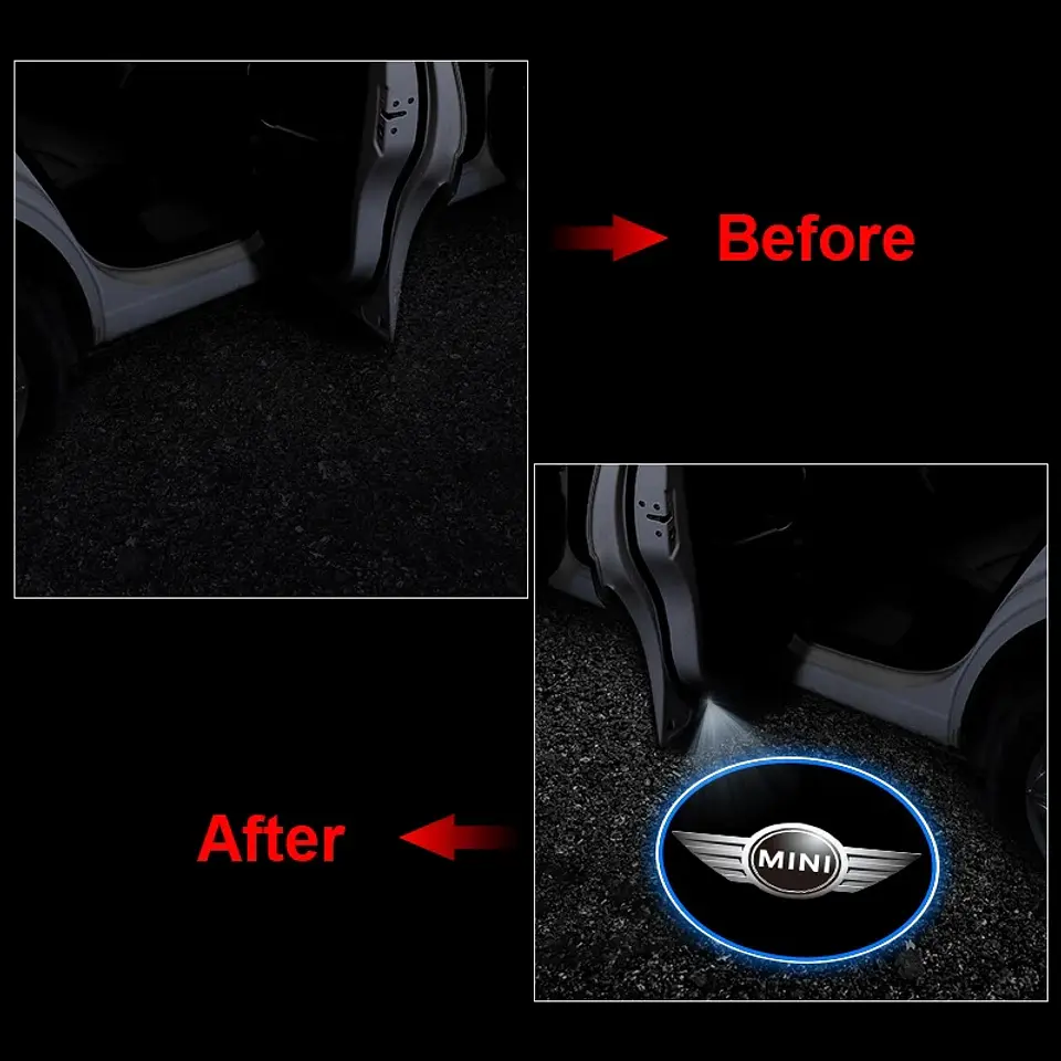 X2 luces LED cortesía puertas (a batería triple A) - MINI 2