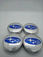 Set X4 Tapa centro de Llantas de autos Subaru PLATA AZUL universal - Miniatura 1