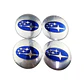 Set X4 Tapa centro de Llantas de autos Subaru PLATA AZUL universal - Miniatura 5