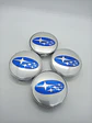 Set X4 Tapa centro de Llantas de autos Subaru PLATA AZUL universal - Miniatura 8