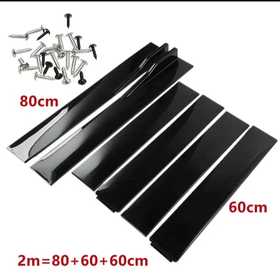 Faldon lateral 6 piezas Difusor universal para autos, negro brillante 4