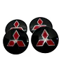 X4 Tapa centro llantas Mitsubishi 60mm/56mm - Negro/Plateado/Rojo - thumbnail 1